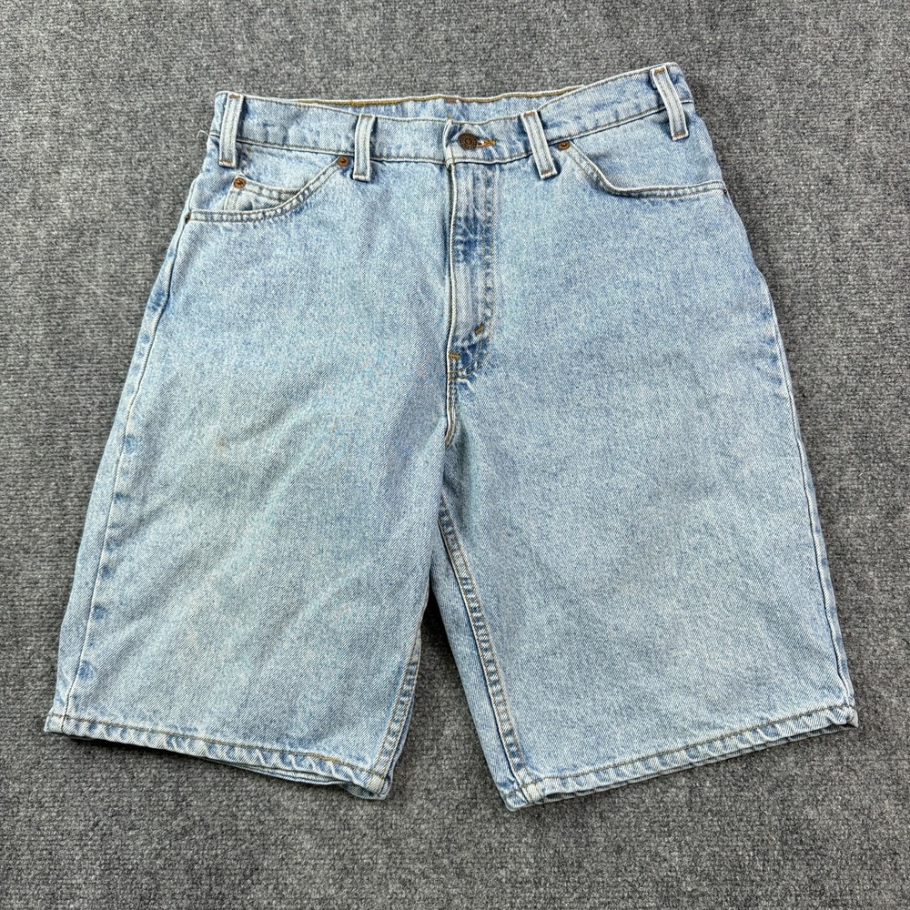 Levis 550 Relaxed Fit Denim Shorts Mens W33 Vintage Orange Tab Light Wash 90s